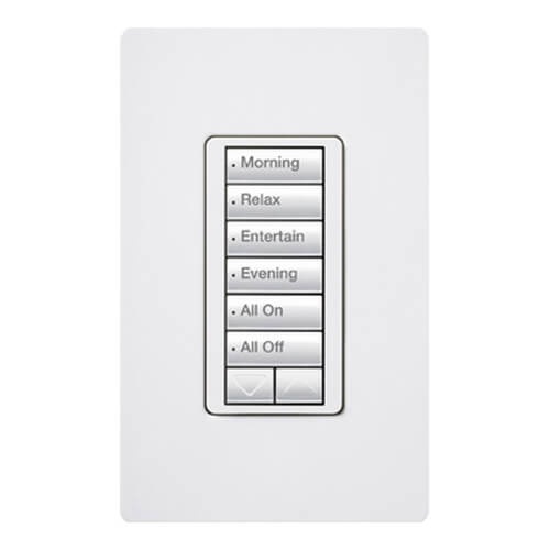 Lutron RRD-W6BRL-WH Botonera de pared 6b radiora2 blanco